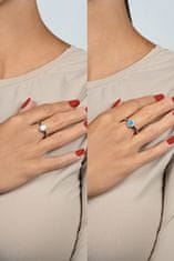 Brilio Silver Eleganten srebrn prstan z opali in cirkoni RI106W (Obseg 52 mm)