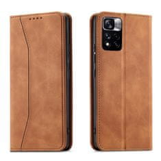 HURTEL Magnet Fancy Case etui, Xiaomi Redmi Note 11, rjav