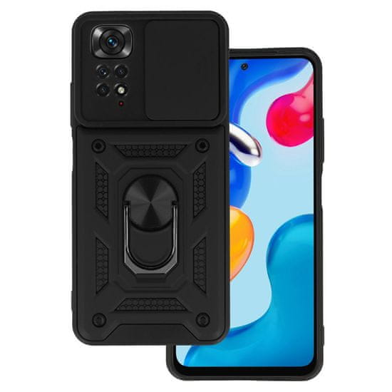 ToP Slide Camera Armor Case, Xiaomi Redmi Note 11 / Note 11S, črn