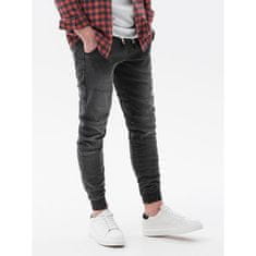 OMBRE Moške jeans joggerje CLARA črne MDN14354 L