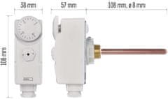 Emos P5685 potopni termostat, 57×38×108 mm, 0 °C - 90 °C, bel