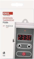 Emos P5686 potopni termostat, 45×36×140 mm, 5 °C - 80 °C, bel