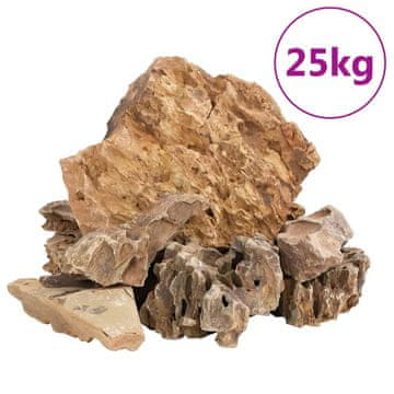 Vidaxl Zmajev kamen 25 kg rjavi 5-30 cm