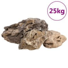 Vidaxl Zmajev kamen 25 kg sivi 10-40 cm