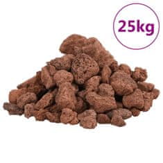 Vidaxl Vulkanski kamen 25 kg rdeč 1-2 cm