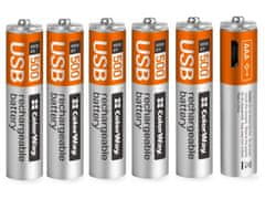 ColorWay polnilne baterije AAA 400 mAh/ micro USB/ 1,5 V/ 6 kosov v paketu