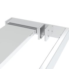 Vidaxl Pregrada za tuš s polico krom 100x195 cm ESG steklo in aluminij
