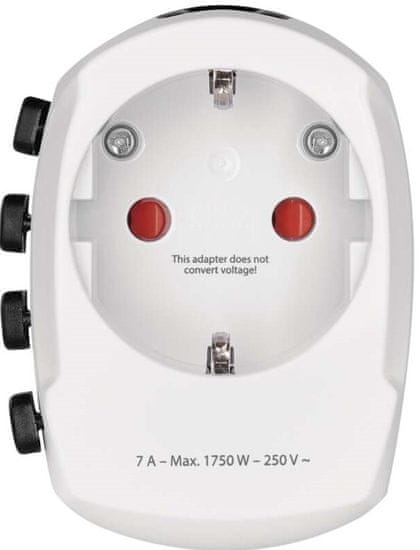 Emos P0056N potovalni adapter, bel - odprta embalaža