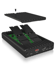 IcyBox IB-2817MCL-C31 ohišje za 2 NVME SSD-ja s USB-C in USB-A priključkom