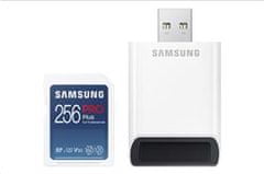 Samsung Samsungova pomnilniška kartica 256GB PRO Plus SDXC CL10, U3, V30 (no/z: do 160/120MB/s) + adapter