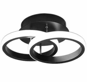 aptel Moderna stropna nadometna LED svetilka 20W črna 26cm krogi