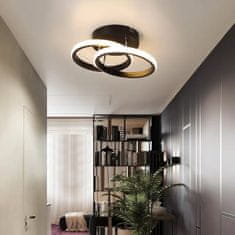 aptel Moderna stropna nadometna LED svetilka 20W črna 26cm krogi