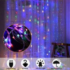 HOME & MARKER® Praznična LED zavesa | CURLIGHT večbarvna