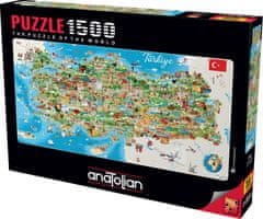 AnaTolian Panoramska sestavljanka Zemljevid Turčije 1500 kosov