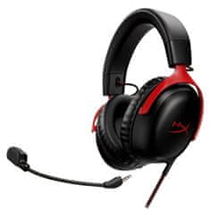 HP HyperX Cloud III gaming slušalke z mikrofonom, 7.1, žične, črne-rdeče (727A9AA)