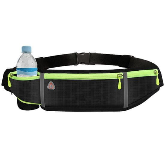 Mobystyle Univerzalna športna torbica Ultimate Reflective Running Belt - črne barve