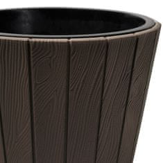 botle Okrogel lonec iz imitacije lesa 12 L rjave barve Ø 30 cm - elegantna in trajna dekoracija za dom in vrt