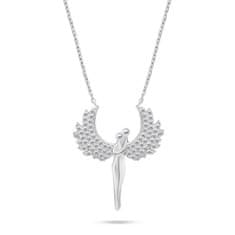 Brilio Silver Bleščeča srebrna ogrlica Angeli s cirkoni NCL143W