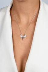 Brilio Silver Bleščeča pozlačena ogrlica Angeli s cirkoni NCL143Y