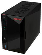 Asustor Nimbustor 2 Gen2 AS5402T 2 Bay NAS, štirijedrni procesor 2,0 GHz, dva priključka 2,5 GbE, 4 GB DDR4, 4x M.2 SSD reže