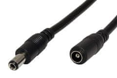 PremiumCord Kabel Podaljševalni napajalni kabel s koaksialnim priključkom 5,5 x 2,5 mm, 1,5 m