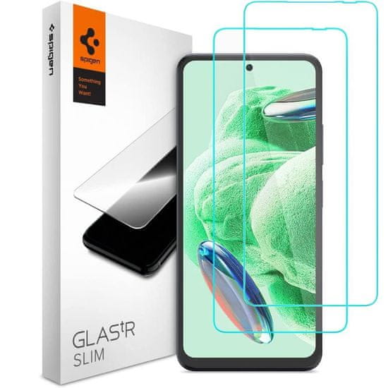 Spigen Spigen Glas.Tr Slim Zaščitno kaljeno steklo 2 kosa, Xiaomi Redmi Note 12 5G / Poco X5 5G