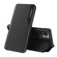 HURTEL Eco Leather View Case, Xiaomi Redmi Note 12 5G / Poco X5 5G, črn