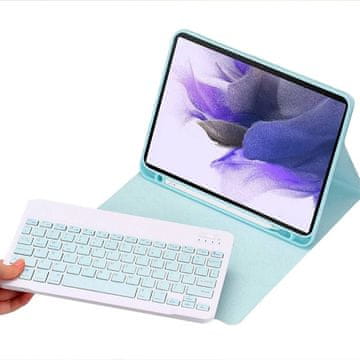 OEM Etui z Bluetooth tipkovnico za Samsung Galaxy Tab S7 FE / S7 Plus, moder