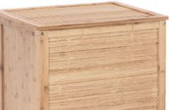 Autronic Bambusova košara za perilo s tekstilno podlogo in pokrovom 100 l, naravna 71x95x51 cm