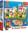 Komplet 3 v 1 Paw Patrol v akciji (2x puzzle + pexe)