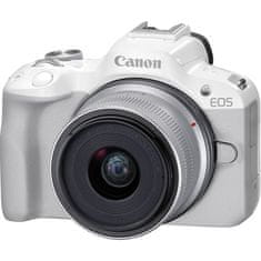 Canon EOS R50 brezzrcalni fotoaparat + RF-S18-45 objektiv, bel