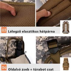 Dollcini moški pohodniški nahrbtnik, plezalna torba, nepremočljiva in trpežna, rjava mešanica