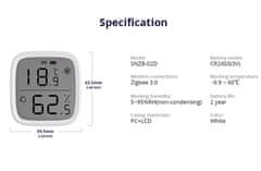 Sonoff SNZB-02D – Zigbee senzor temperature in vlažnosti z LCD