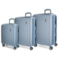 Jada Toys MOVOM Wood Steel Blue, Sada luxusných ABS cestovných kufrov, 75cm/65cm/55cm, 5319463