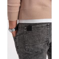 OMBRE Moške hlače iz džinsa JOGGERS sive barve MDN124045 S