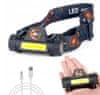 Naglavna akumulatorska 1200mAh LED COB svetilka z magnetom