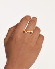 PDPAOLA Terra Essentials sijoč pozlačen prstan iz cirkonija AN01-861 (Obseg 48 mm)