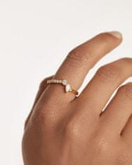 PDPAOLA Čudovit pozlačen prstan s cirkoni Ava Essentials AN01-863 (Obseg 58 mm)