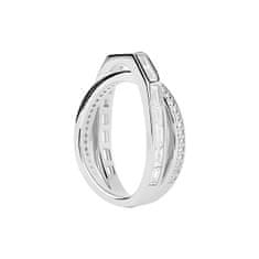 PDPAOLA Olivia Essentials Bleščeči srebrni prstan s kubičnim cirkonijem AN02-A10 (Obseg 58 mm)