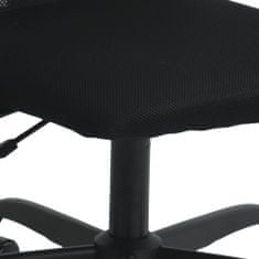 Vidaxl Pisarniški stol nastavljiv po višini črno blago in umetno usnje
