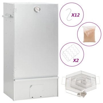 Vidaxl Pečica za dimljenje z generatorjem hladnega dima pocink. jeklo