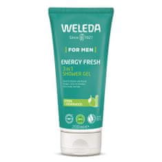 Weleda For Men Energy Fresh 3in1 poživljajoč gel za prhanje za telo, obraz in lase 200 ml za moške