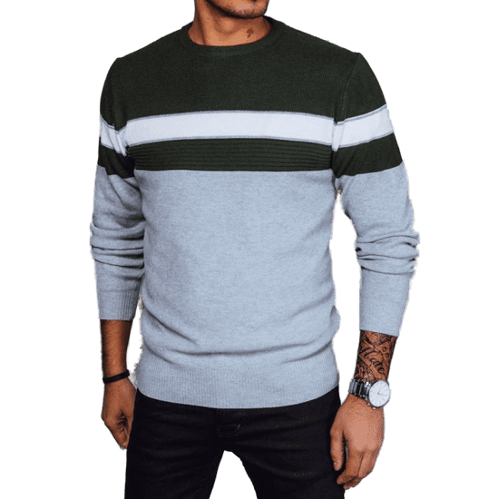 Dstreet Moški pulover VIA svetlo siva wx2189