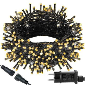 Springos novoletne lučke 300 LED 3000K 8 funkcij 15 + 2,5m