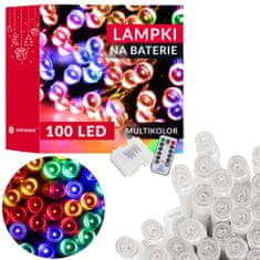 Springos novoletne lučke na baterije 100 LED RGB 10,5M