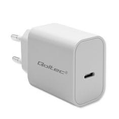 Qoltec qoltec super hitri polnilnik | usb-c | 20w | 5-12v | 1,67-3a | bela