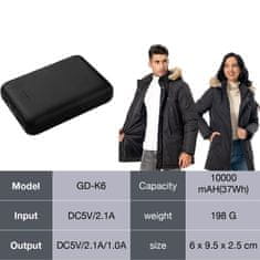 Dollcini Power Bank, posebej za grelna oblačila power bank, zunanja baterija, 2 x USB, 1 x Type C, 10.000 mAh