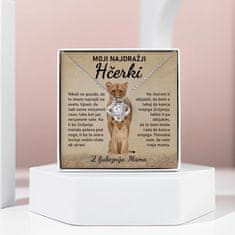 Lovilion Moji najdražji hčerki - Obesek iz 14k belega zlata (pozlačen, čez nerjaveče jeklo) in ogrlica iz nerjavečega jekla LILLIA_LOVEBOX