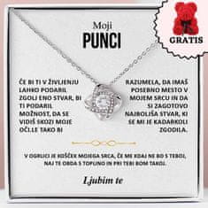 Lovilion Moji punci - Obesek iz 14k belega zlata (pozlačen, čez nerjaveče jeklo) in ogrlica iz nerjavečega jekla CHLOE_LOVEBEAR