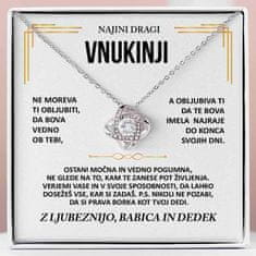 Lovilion Najini dragi vnukinji - Obesek iz 14k belega zlata (pozlačen, čez nerjaveče jeklo) in ogrlica iz nerjavečega jekla NASUS